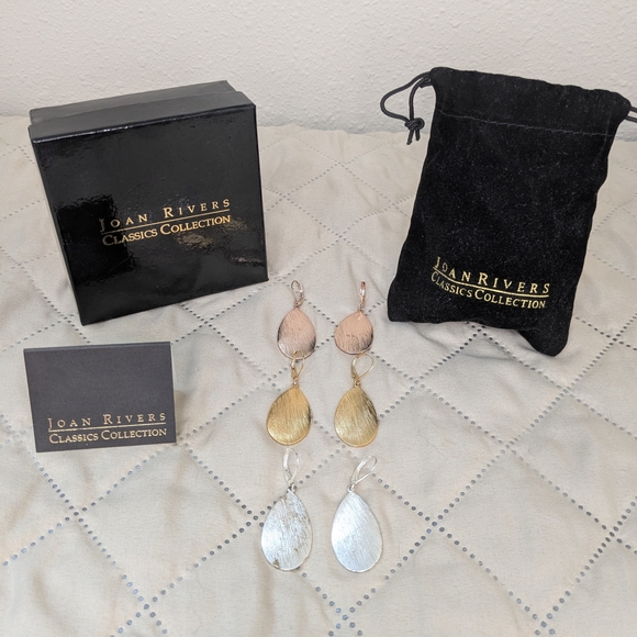 Joan Rivers Classics Collection Gold and Silver Earrings - Picture 1 of 7